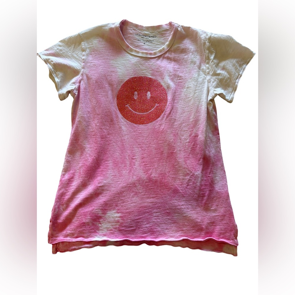 Women's Pink Tie-Dye Smiley Face Tee